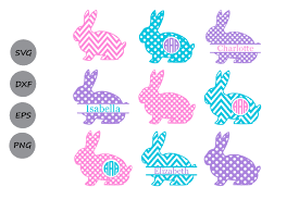 Download Easter Bunny Set1 Monogram Graphic By Cosmosfineart Creative Fabrica PSD Mockup Templates
