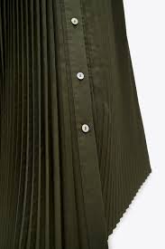 Pleated Midi Dress Zara United States Long cuffed sleeves with pleats. pleated midi dress