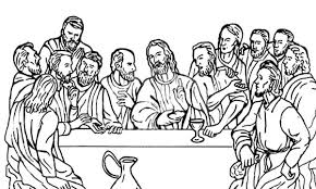 Various simple coloring book pages celebrating the life of christ (also see the apostles and the parables sections). Jesus Christ With 12 Disciples Last Supper Coloring Page Coloring Sun