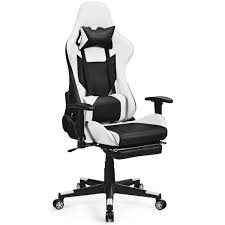 4.3 out of 5 stars 49. Costway White Massage Gaming Chair Recliner Upholstery Racing Office Chair With Massage Lumbar Support And Footrest Hw62776wh The Home Depot