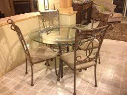Ashley Round Glass Dining Table With Four Matching Chairs Glass Round Dining Table Glass Dining Table Glass Top Dining Table