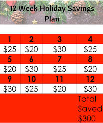 Simple 12 Week Holiday Savings Plan
