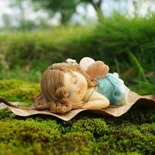 Miniature Fairy Girl Sleep With Wing Terrarium Figurines Etsy Fairy Garden Supplies Miniature Fairy Miniature Garden