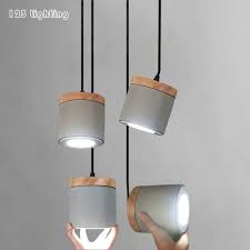 Modern Wood Grey Cement Bar Led Pendant Lamp Dining Room Hanging Lamp Bedroom Bedside Pendant Lights Minimalist Home Luminaire Pendant Lights Aliexpress