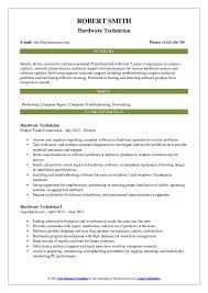 hardware technician resume samples