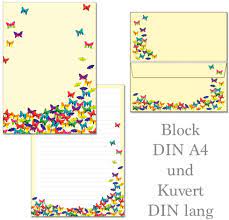 20 din a 4 umschlag swazi justice. Schmetterlinge 1 Schreibblock Briefblock Din A4 15 Briefumschlage Din Lang Block Set Schmf Amazon De Burobedarf Schreibwaren