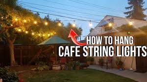 One aesthetic and affordable way to light up your outdoor area is with string lights. How To Hang Outdoor Cafe Lights String Lights With Led Test Review Jonny Diy Youtube