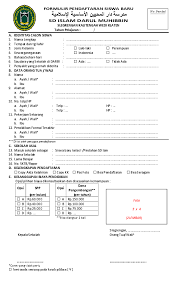 Siapkan terlebih dulu gambar/logo sekolah yang akan di jadikan background header formulir pendaftaran. Doc Formulir Pendaftaran Siswa Baru Adnan Bisri Academia Edu