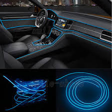 2m Blue Neon Led Light Glow El Wire Car Strip Atmosphere Cold Light Lamp Ebay