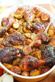 Roasted Apple Cider Chicken With Potatoes And Onions Recipe In 2020 Roasted Apples Chicken Potatoes Family Dinner