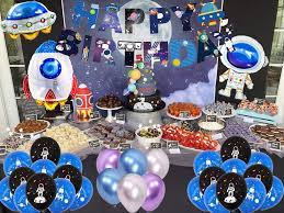 5.0 out of 5 stars 1. Buy 66pcs Outer Space Birthday Party Supplies For Kids Universe Space Theme Party Decorations Solar System Happy Birthday Banner Cupcake Toppers Rocket Astronaut Balloons Planet Galaxy Themed Party Decor Online In Indonesia