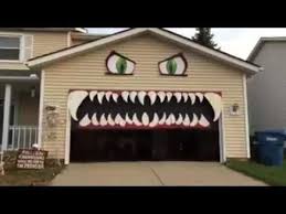 Halloween Diy Monster Garage Door The Mouth Closes As The Door Opens Youtube Halloween Garage Halloween Garage Door Fun Halloween Decor