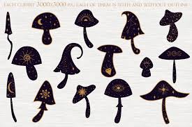Unique wall art for your home & office from artstation. Magic Mushroom Clipart Celestial Magic Clipart Mysterious Clipart By Elena By Art Thehungryjpeg Com