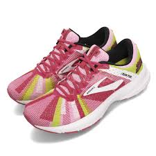 details about brooks launch 6 happy run special pink yellow white women running shoe 120285 1b