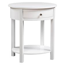 Nightstands should be pleasing to the eye and have enough storage to keep whatever you need at arm's reach. Classic Accents Cypress End Table White Breighton Home End Tables Round Nightstand White Round Side Table