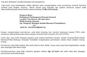 Kekosongan di sektor kerajaan 2016, swasta, awam dan badan berkanun. Jawatan Kosong Perbadanan Pembangunan Ekonomi Sarawak Ppes
