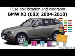 Fuse Box Location And Diagrams Bmw X3 E83 2004 2010