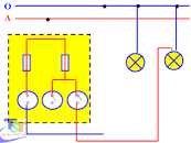 Image result for Ai vẽ hộ sơ đồ 2 cầu chì 2 công tắc 2 bóng đèn 2 ổ cắm