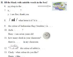 Maybe you would like to learn more about one of these? Contoh Soal Uas Bahasa Inggris Kelas 1 Sd Mi Semester 1
