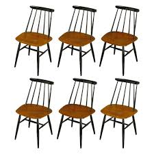 Six Ilmari Tapiovaara Teak And Black Lacquer Dining Chairs Dining Chairs Dining Room Chairs Modern Black Dining Chairs