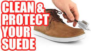 Before wearing your shoes for the first time, spray suede (real or faux) with a product like kiwi suede protector, to help shield them from dirt and water stains. How To Clean Suede Shoes Best Way To Get Stains Out Of Suede Shoes And Boots Youtube