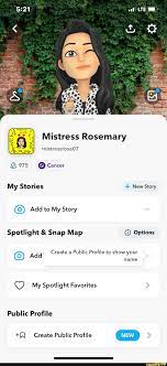 Add me up on Snapchat for sessions - Mistress Rosemary mistressroseQ7  Cancer My Stories ap New Story (0) Add to My Story Spotlight & Snap Map  Options (6) Add: Create a Public