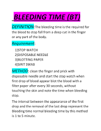 Image result for Bleeding Time