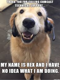 Comcast Dog Has No Idea What He S Doing I Have No Idea What I M Doing Funny Dog Jokes Dog Jokes Bad Pun Dog