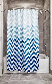 Amazon Com Idesign Ombre Chevron Fabric Shower Curtain Modern Mildew Resistant Bath Line Blue Chevron Shower Curtain Blue Shower Curtains Boys Shower Curtain