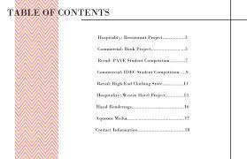 Table Of Contents Hotel Project Layout Design Table Of Contents