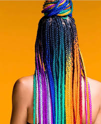 Black And Rainbow Box Braids Naturalhairindustryconvention On Instagram Rainbow Ombre Braids Looking Good Bluehairguru Usfjrain Ombre Braid Rainbow Braids Braids