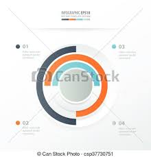 Pie Chart Infographics Orange Blue Gray Color