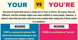 Your Vs You Re When To Use Your And You Re With Useful Examples Learn English