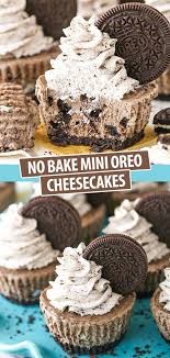 No Bake Mini Oreo Cheesecakes Easy Mini Cheesecakes Recipe In 2020 Yummy Food Dessert Mini Cheesecakes Easy Mini Oreo Cheesecake