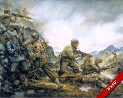 Wwii Us Vs German Army Soldiers Pantano Italy Painting History Art Canvas Print Military Artwork Military Art Combat Art