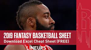 2019 Fantasy Basketball Cheat Sheet Download Free Excel Draft Sheet