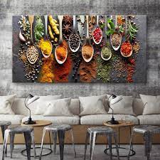 Restaurants vary greatly in appearance of wall decor and offerings, including a wide variety of the main chef's cuisines, service models, and locally traditions. Food Painting Modern Spices Poster Canvas Modular Picture For Kitchen Restaurant Home Decoration Wall Art Hd Printed No Frame Nordic Wall Decor