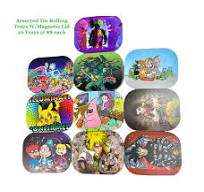 Assorted Tin Rolling Trays with Magnetic Lid (10 Units ...