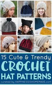 This crochet hat is made in the style of chloe kim's hat. Crochet Hat Patterns Happiness Is Homemade