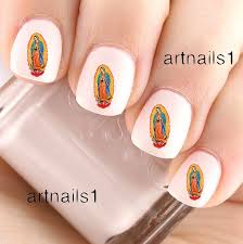 Virgin Mary Guadalupe Christian Mexican Catholic Nail Art Polish Art Nails Manicure Wedding Mani Pedi Mexico Goth Nails Goth Nail Art Nails