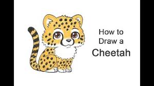 His cute face is pretty easy to draw! How To Draw A Cheetah Cartoon Video Step By Step Pictures