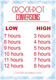 14 Perspicuous Conversion Chart For Crock Pot To Oven Cooking