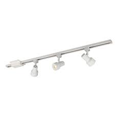 Project Source 3 Light 42 In Matte White Dimmable Integrated Step Linear Track Lighting Kit Track Lighting Track Lighting Kits Led Track Lighting
