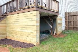 The stain will not seep all the way through the wood. How To Make A Raised Deck Into A Shed Craving Some Creativity