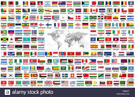 Countries + journey the world enjoy 7 to 8 gourmet products curated from the far reaches of the globe. Vector Set Of All World Flags Arranged In Alphabetical Order Isolated On White Background World Map With Countries Names And Borders Stock Vector Image Art Alamy