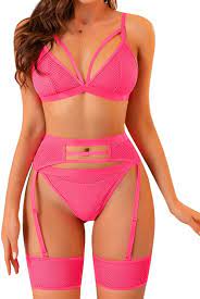 Popiv Women Sexy Lingerie Strappy Lace Garter Lingerie Sets High Waisted  Sheer Mesh Lingerie - Walmart.com