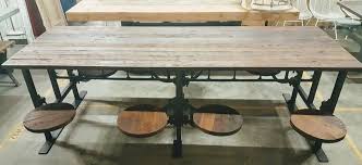 Dining Table With 8 Attached Swivel Seats Dining Table Table Swivel Seating