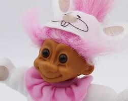 Rare Soft Body Russ Berrie Bunny Ear Troll Figurine 1990's