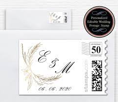 Wedding Postage Stamps Gold Boho Design Editable Postage Etsy Wedding Stamp Design Wedding Postage Stamps Wedding Postage