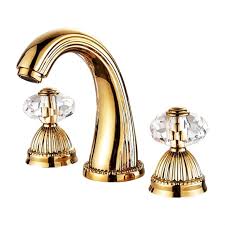 Are there any single hole bathroom sink faucets? Shop Lyon Widespread Bathroom Sink Faucet Crystal Handles Mixer Gold At Bathselect Crystal Bathroom Faucets
